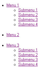 CSS Menu Using JavaScript