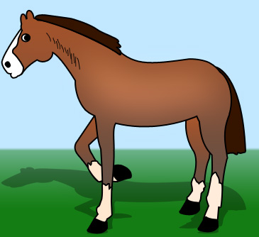 Cartoon Horses Mating. Drawing a Cartoon Horse