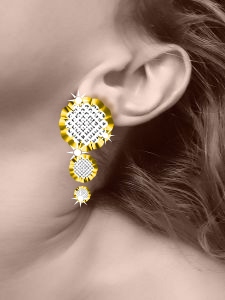 Creating Diamond Earrings Tutorial: Final Result