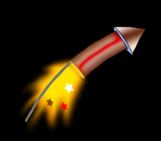 Drawing a Cartoon Rocket Tutorial: Final Result