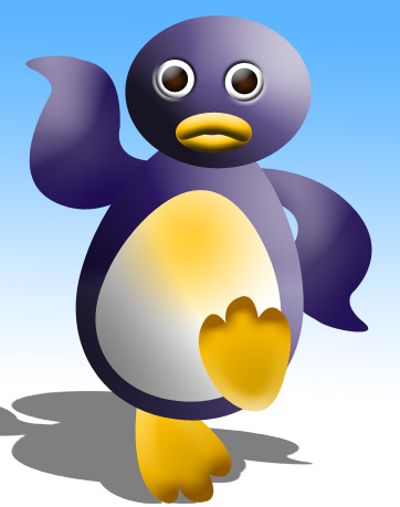 Drawing a Penguin Cartoon Tutorial: Final Result