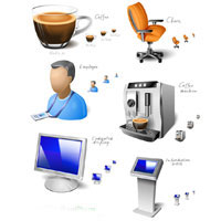 office space icon set