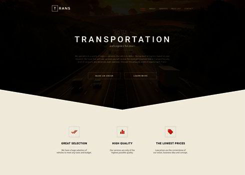 Transportation Responsive Website Template