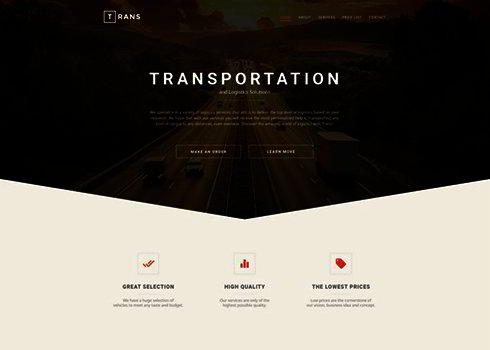 Transportation Responsive Website Template