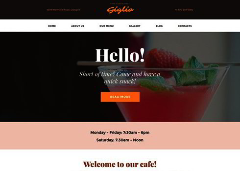 Modern Cafe WordPress Theme