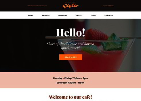 Modern Cafe WordPress Theme