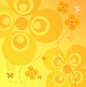 Background of Flowers and Butterflies