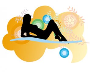 Illustration of a Woman Silhouette with Design Elements