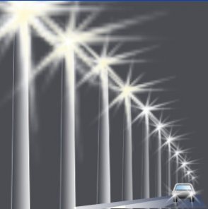 Night Scene on a Highway with Street Light