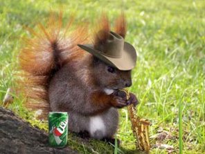 Squirrel with Saxophone Photo Effect