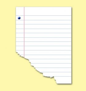 Create torn paper and punch a hole