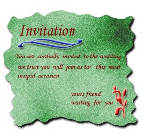 Draw a wedding or invitation card or scrap looking template