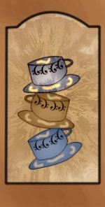 Tea Coffee Cups or Mugs Wall Art one Over Another