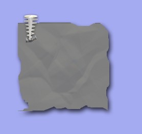 Wood Screw and Torn Paper