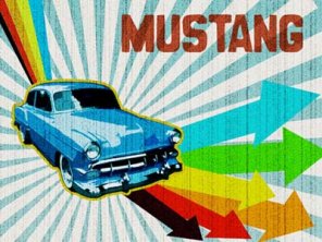 Retro lighting ford mustang