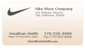 Electronic Nike Business Card
