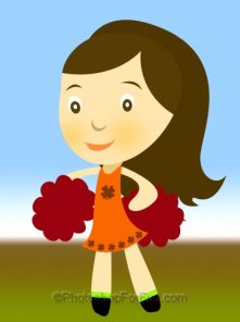 Drawing a cartoon look cheerleader