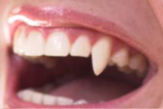 Halloween photo effect adding realistic fang