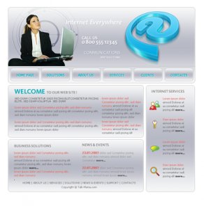 Internet Business Layout with 3D Logo