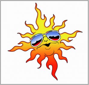 Draw Sun with Cool Sunglasses