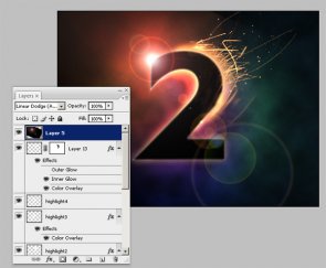 Striking Text Effect Using Glows and Blends