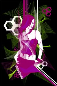 Create a Cool Vector Girl with Wavy Scanlines