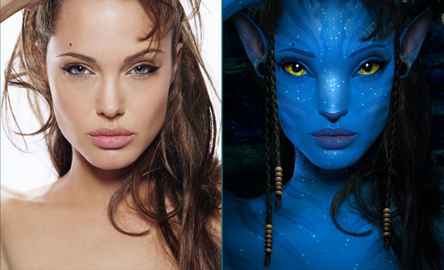 Angelina Jolie as a Na'vi from Avatar Movie 2