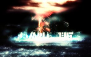 Design an awesome splashing ocean text effect with lightning background in photoshop