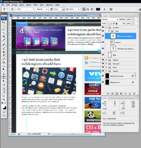 How to do a fancy layout for a graphic design blog using Photoshop