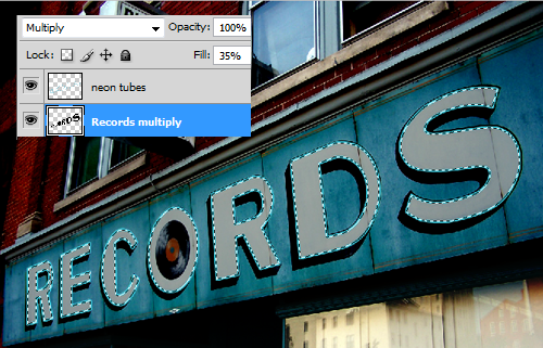 Neon Records - Animated Neon Sign Photoshop Tutorial 7
