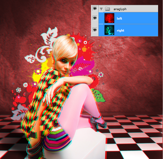 Fashion Victim - 3D Anaglyph Photoshop Tutorial 19