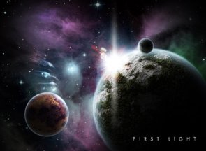 Design a beautiful cosmic space scene in photoshop