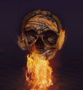 Create a Halloween Inspired Flaming Wooden Skull