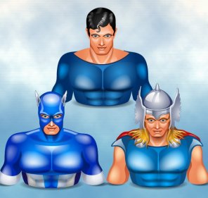 Character Superheroes Illustration Set