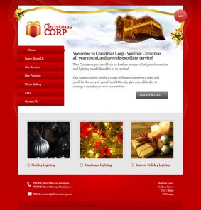 Design a Beautiful Red and Gold Christmas Themed Website