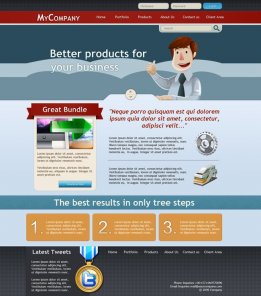 Fresh Corporative Web Template with Photoshop and Illustrator