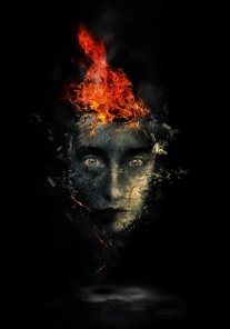 Create Surreal Human Face with Flame Hair and Disintegration Effect in Photoshop