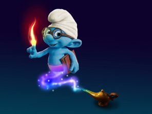 Make smurf wallpaper with photoshop montage
