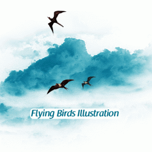 Flying Birds Digital Art Illustration
