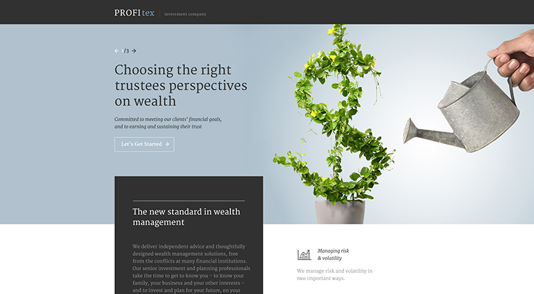 Investment Company Responsive Landing Page Template