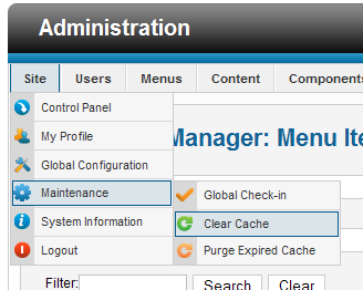 How to Clear the Cache in Joomla 1