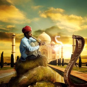 Photo Manipulate an Exotic Snake Charming Scene