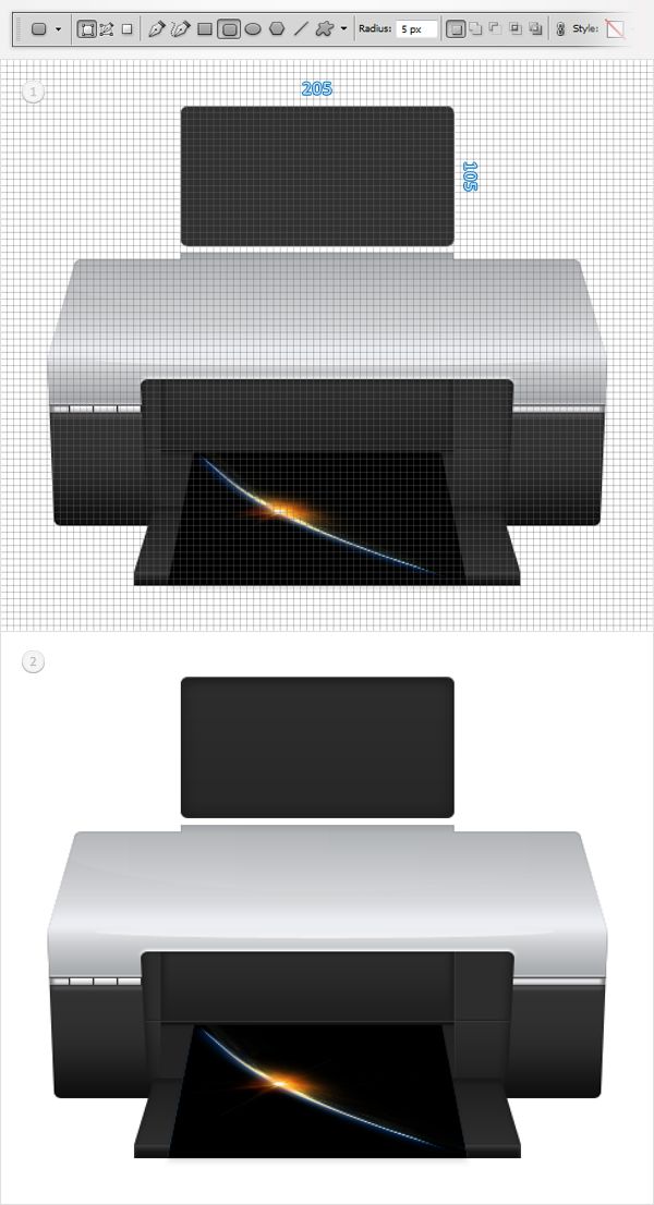 Draw a Detailed Printer Illustration From Scratch in Photoshop 54