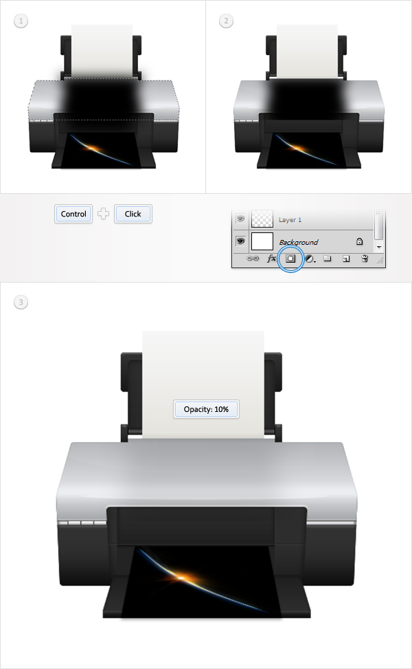 Draw a Detailed Printer Illustration From Scratch in Photoshop 77