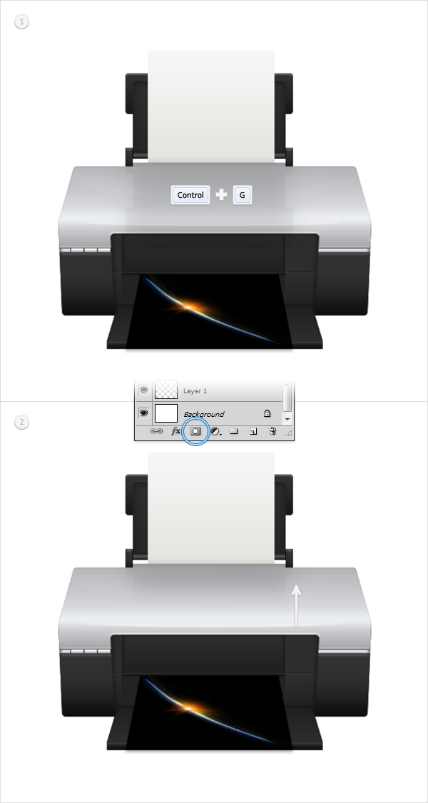 Draw a Detailed Printer Illustration From Scratch in Photoshop 79