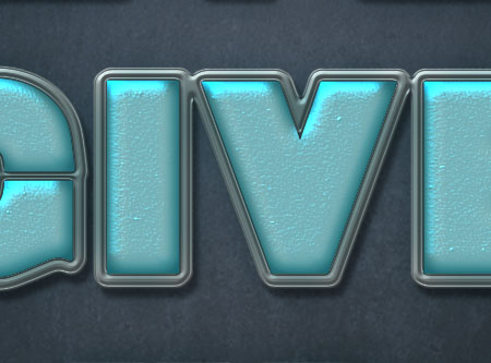 Turquoise Metallic Text Effect step 4