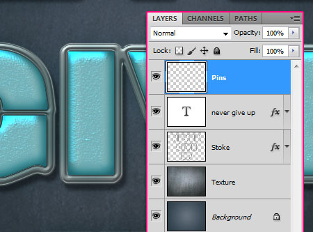 Turquoise Metallic Text Effect step 5