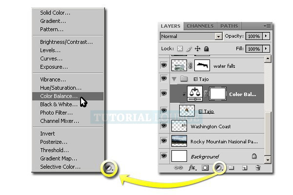 adjustment by clicking layer adjustment icon