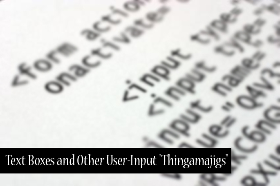 HTML for Beginners: Text Boxes and Other User-Input "Thingamajigs"
