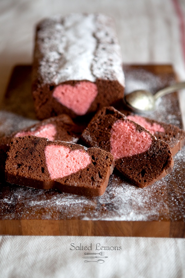 Hidden heart cake for Valentine's Day